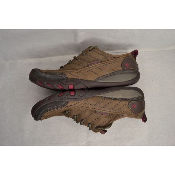 Merrell Women's 7.5 Brown Nubuck Leather Stone Lace Up Outdoor Shoes - Picture 4 of 10